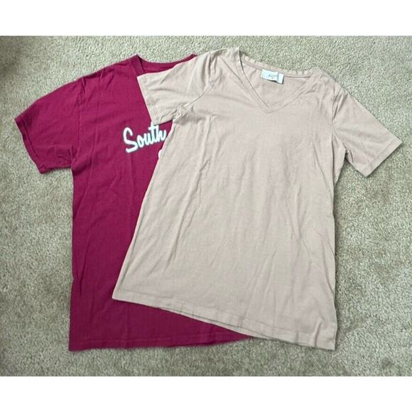 Gildan South Florida T-shirt & Boutique Tan Top BUNDLE Women’s Size Large - Picture 1 of 9